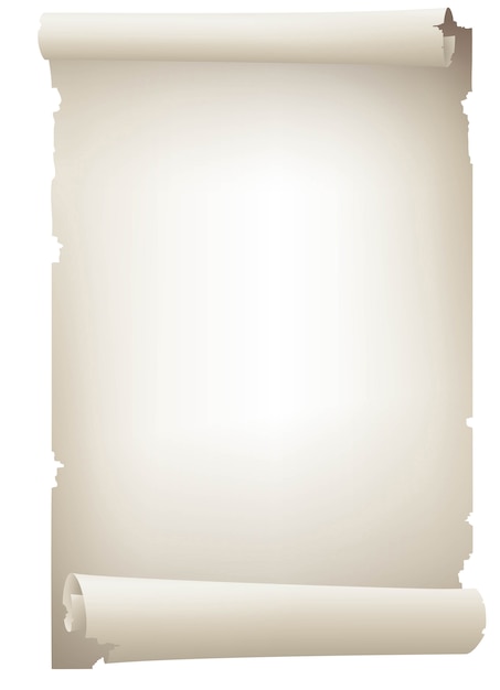 Vintage white scroll paper banner
