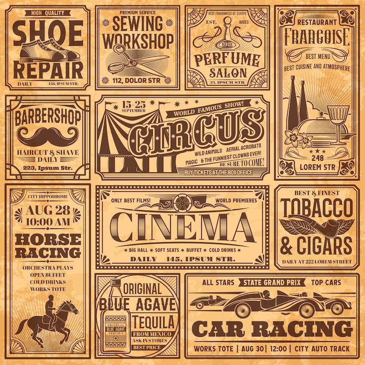 Vektor vintage zeitungsbanner alte retro-werbung