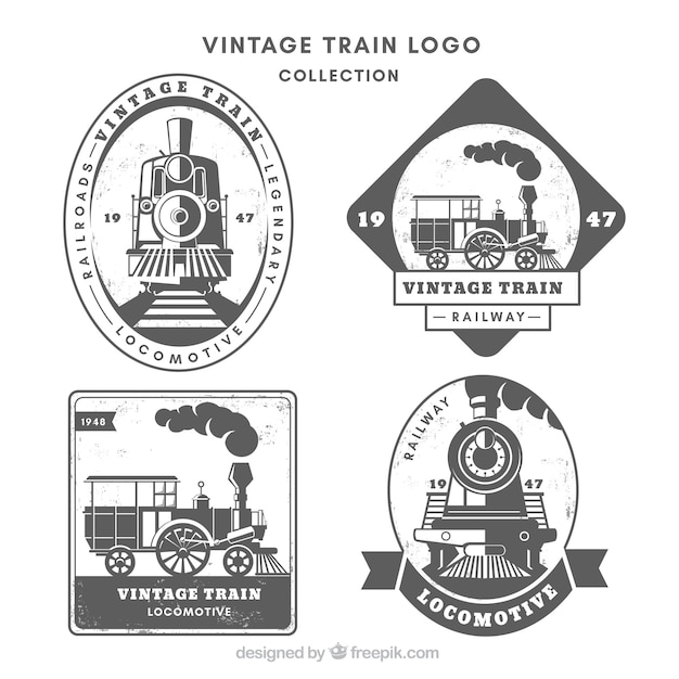 Vektor vintage zug logo kollektion