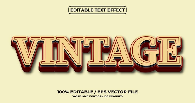 Vintager editable text-effekt
