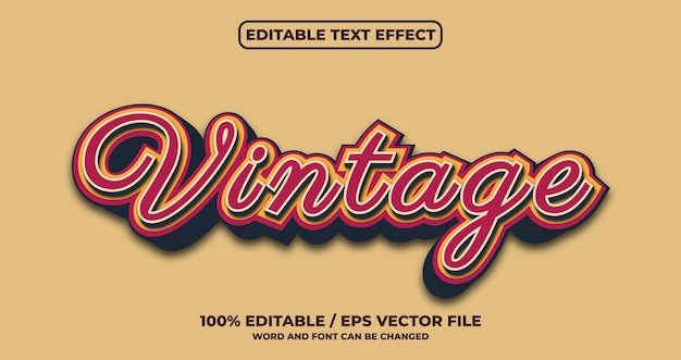 Vintager editable text-effekt