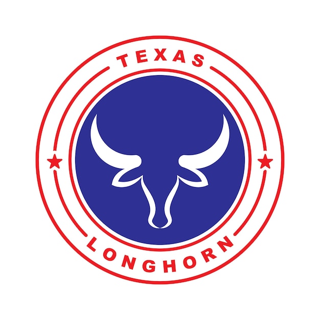 Vektor vintages retro-logo des texas-longhorn-landwestbullenviehs