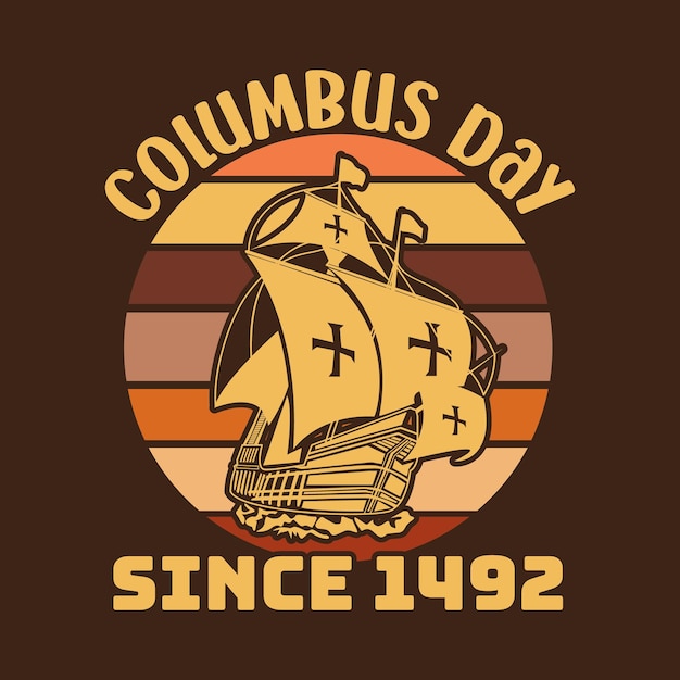 Vintages T-Shirt-Design des Columbus-Tages