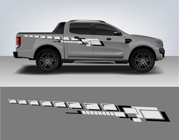 Vinyl-aufkleber für auto, lkw, minibus, motorrad modifizieren. racing vehicle graphics kit isoliert