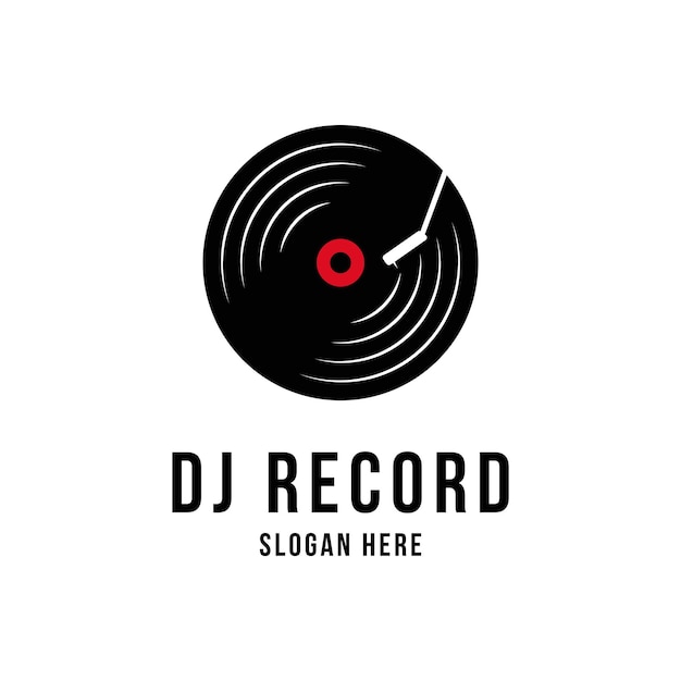 Vinyl dj record music logo design concept idea