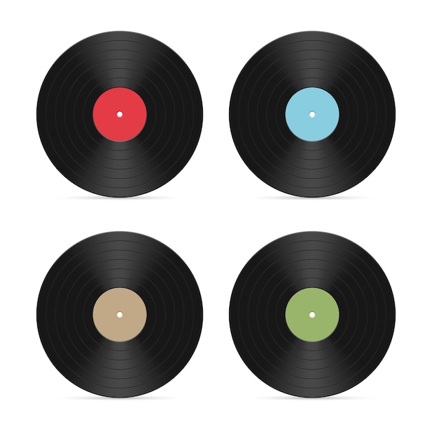 Vinyl rekord illustration set