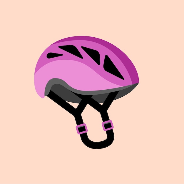 Violetter Fahrradhelm Farbige flache grafische Vektorillustration