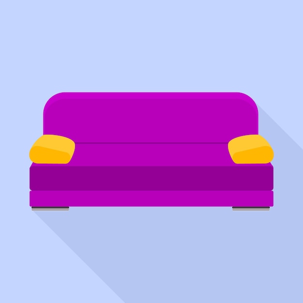 Vektor violettes sofa-symbol flache illustration eines violetten sofa-vektorsymbols für webdesign