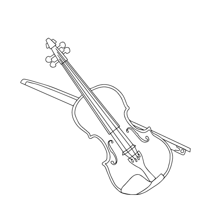 Vektor violine im doodle-stil musikinstrument vektor-illustration