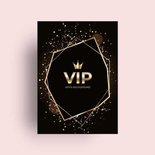 Vip goldener kartenhintergrund