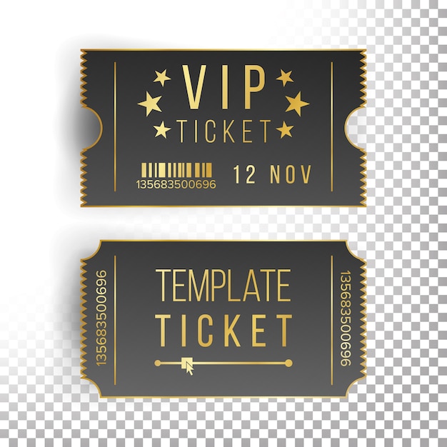 Vip ticket vorlagensatz