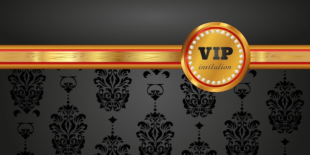 Vektor vip-vintage-karte in gold und schwarz in vektorillustration