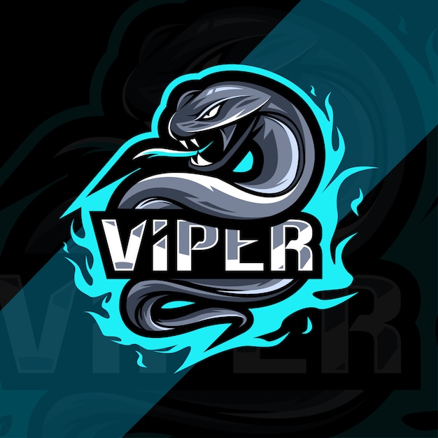 Vektor viper maskottchen logo esport design