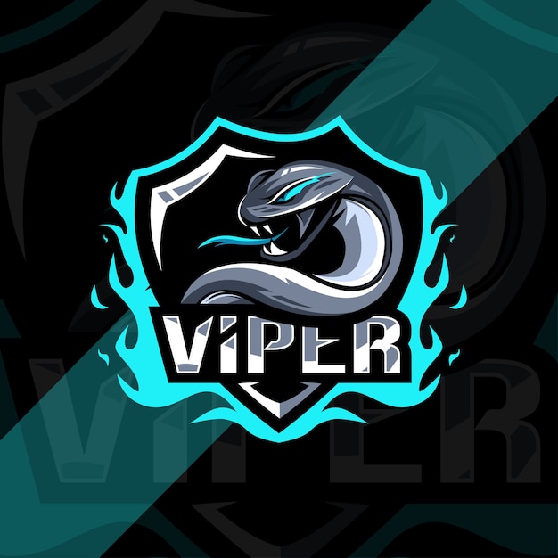 Vektor viper maskottchen logo esport design