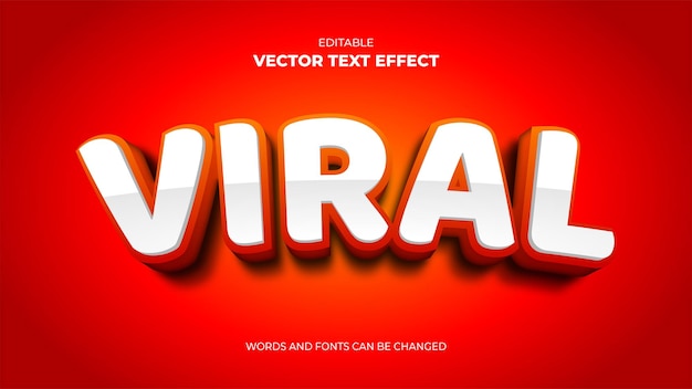 virale bearbeitbare 3D-Text-Effekt auf rotem Hintergrund