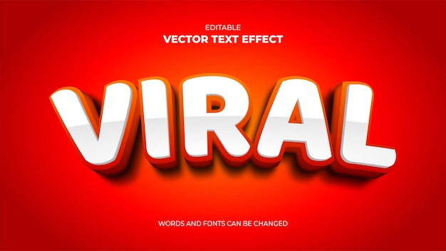 Virale bearbeitbare 3d-text-effekt auf rotem hintergrund