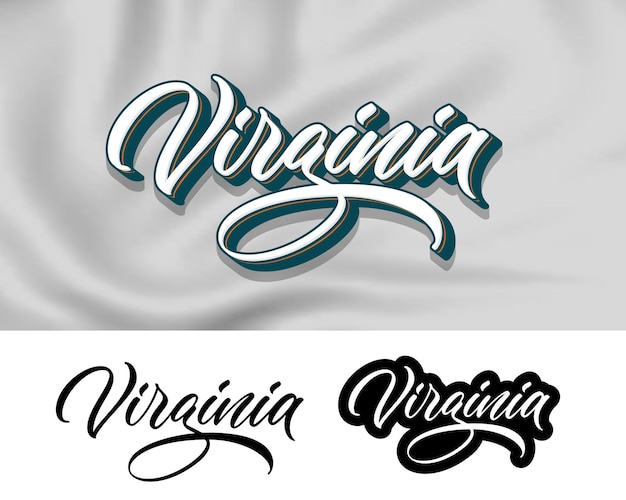 Virginia-Handschriftdesign Moderne Kalligrafie-Vektorillustration Virginia-Textvektor Trendiges Typografie-Design