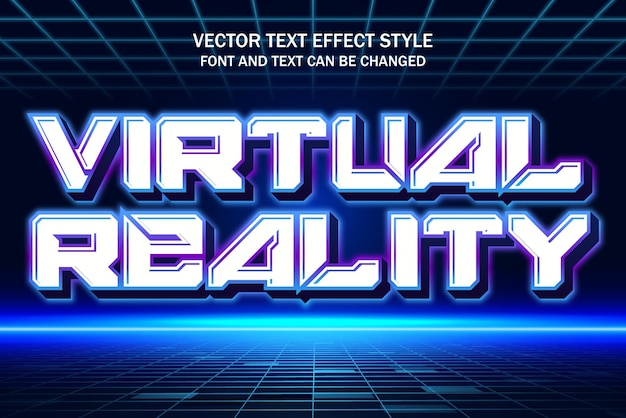 Virtual-Reality-Metaverse-Typografie bearbeitbarer Texteffekt-Stil-Schriftzug-Vorlagen-Hintergrunddesign