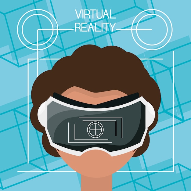 Vektor virtual reality-spiel mit futuristischer technologie innovation