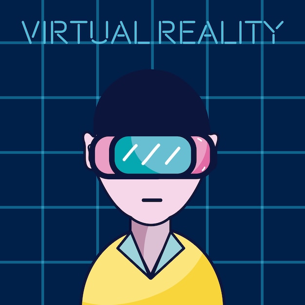 Virtual Reality Technologie Cartoons
