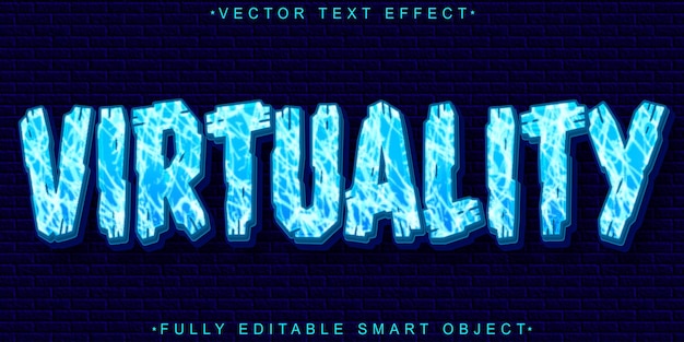 Virtualitätsvektor voll redigierbarer Smart Object Text-Effekt