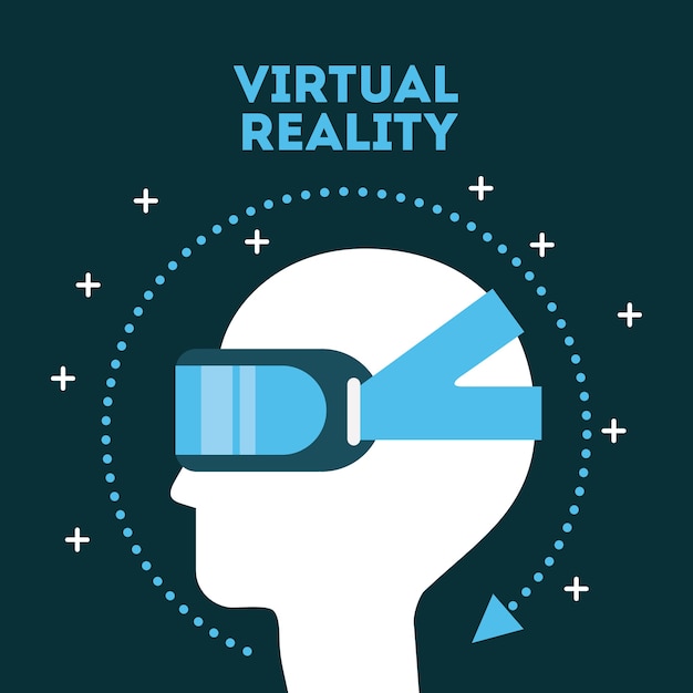 Vektor virtuelle realität flach