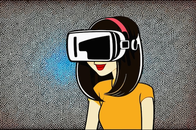 Vektor virtuelle realität zeichentrickfilm-technologie-illustration