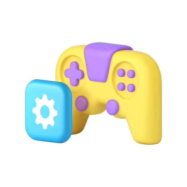 Virtuelle Videospiele Esports Cybersport Gamepad-Einstellungen Option 3D-Ikonen realistische Vektorillustration