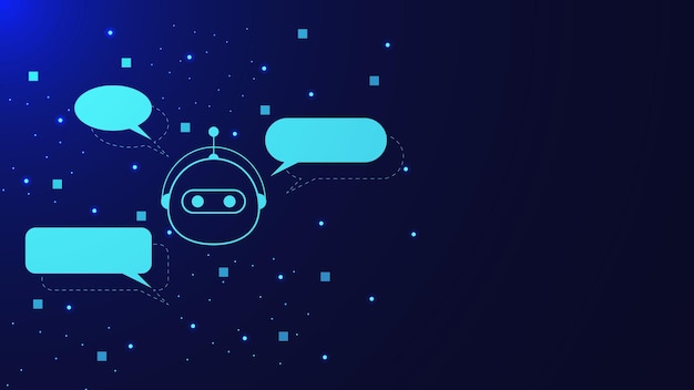 Virtueller Assistent des digitalen Chatbots oder künstliche Intelligenz für Chat-Konzept mit Chat-Blase