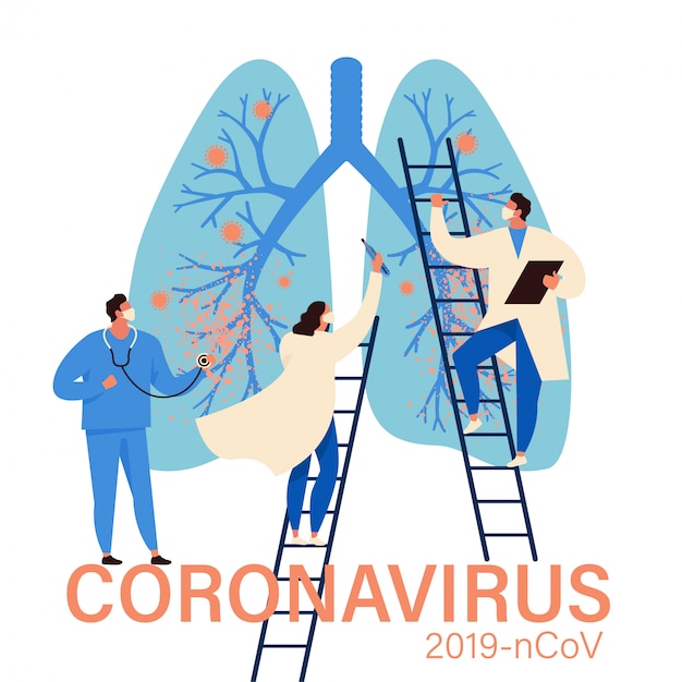 Virusdiagnose und patientenbehandlungskonzept. coronavirus