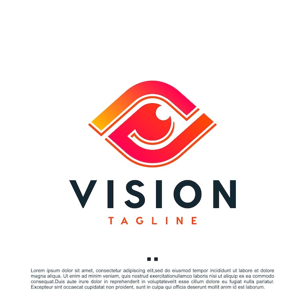 Vision, auge, logo-design-vorlage