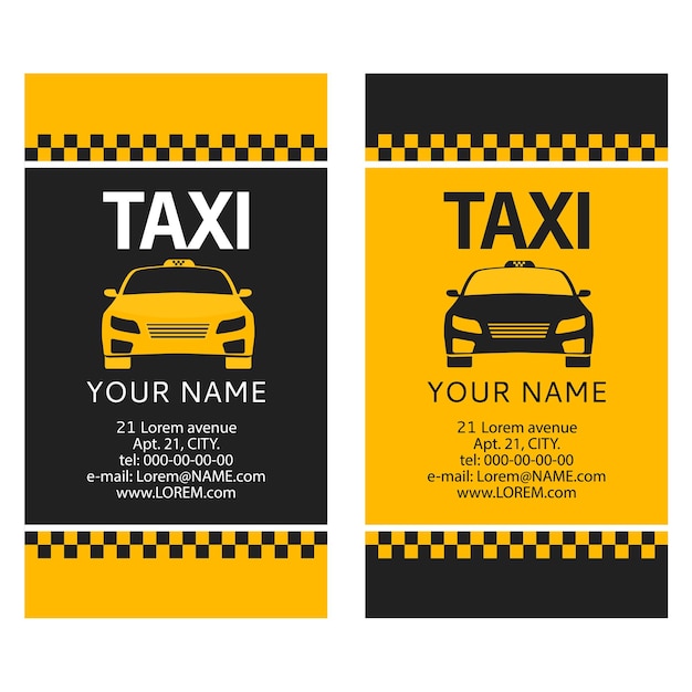 Vektor visitenkarte des taxidienstes eines taxirufs