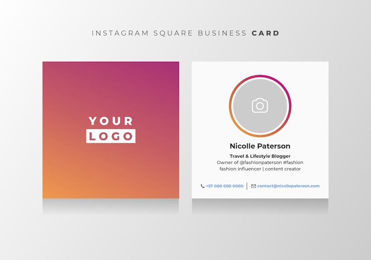 Vektor visitenkarte im instagram-stil