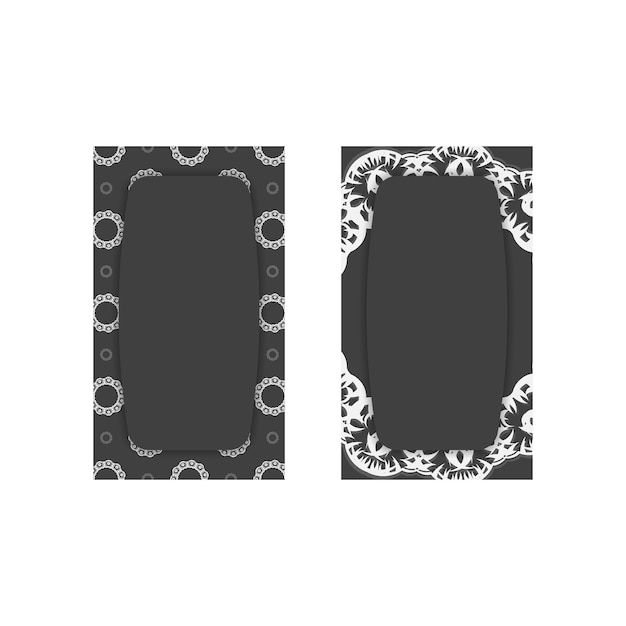 Vektor visitenkarte im schwarzen mit einem abstrakten weißen muster für ihr geschäft