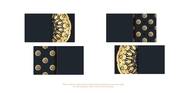 Visitenkarte in schwarz mit luxuriösen goldornamenten für ihre marke.