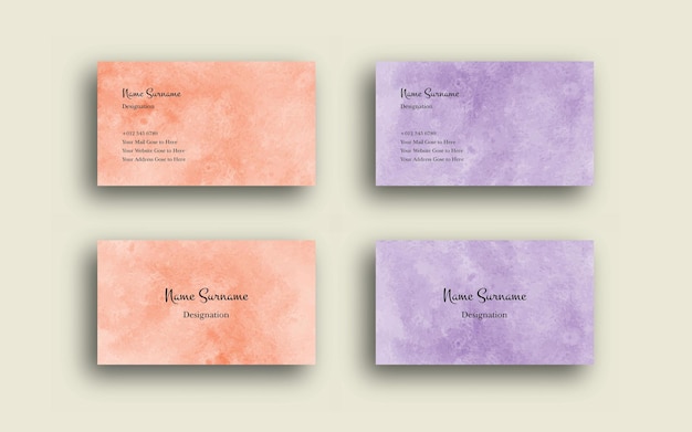 Visitenkarte mit abstrakter Aquarell-Schattierungspinsel-Textur
