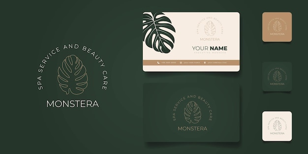 Vektor visitenkarten-design mit einfachem luxus-logo-design auf grünem hintergrund