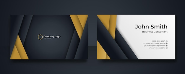Vektor visitenkarten-design-set-vorlage für den unternehmensstil des unternehmens. farbe schwarzgold. vektor-illustration