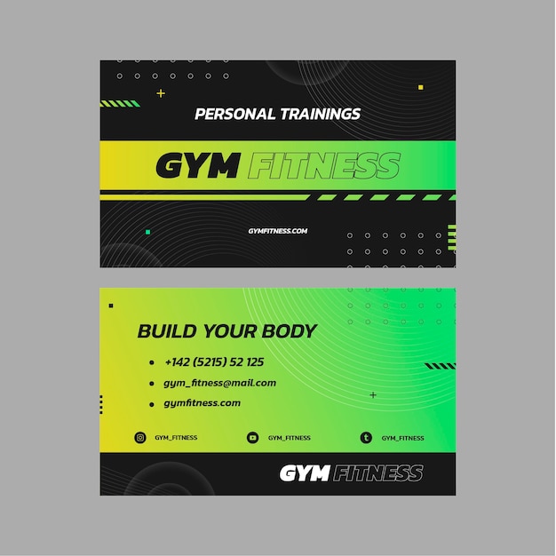 Vektor visitenkarten-fitness-template-design