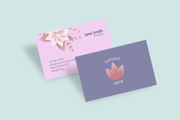 Visitenkarten-Mockup für einen Naturladen