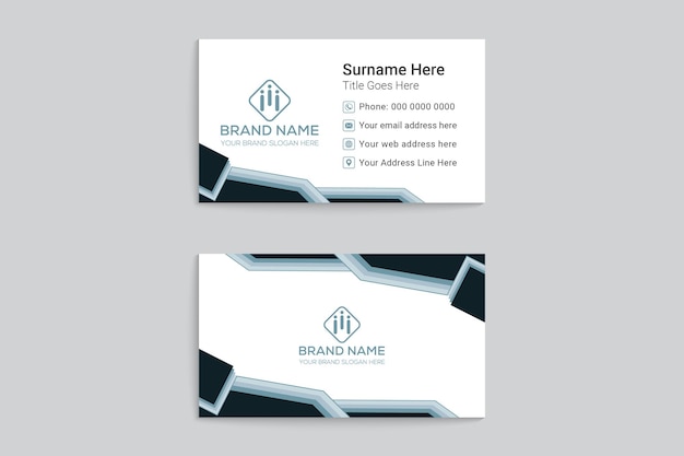 Visitenkartendesign mit blauer Farbe