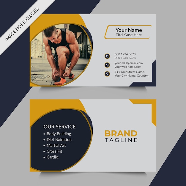 Visitenkartenvorlage für Fitnesstraining Visitenkartenvorlagendesign für Fitnesstraining in Illustrator