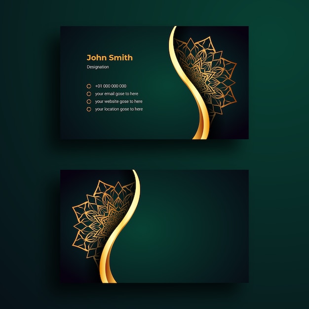 Visitenkartenvorlage mit mandala arabesque design
