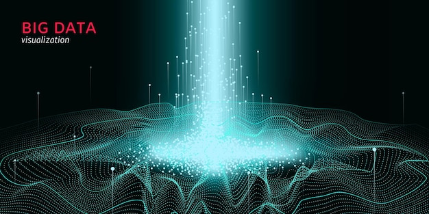 Visualisierung des Big-Data-Partikelbewegungsnetzwerks