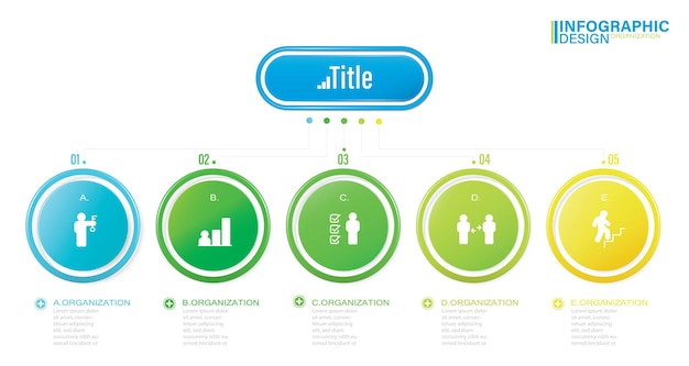 Visualisierung von geschäftsdaten infografik-elemente stock illustration infografik nummer 5 kreis