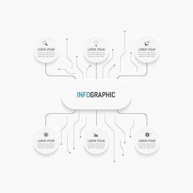 Visualisierung von geschäftsdaten. prozessdiagramm. abstrakte elemente eines diagramms, diagramms mit schritten, optionen, teilen oder prozessen. geschäftsvorlage. kreatives konzept für infografik.