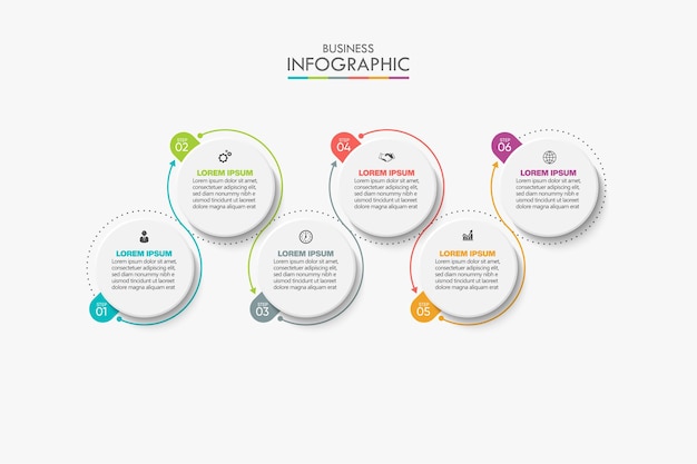 Visualisierung von Geschäftsdaten. Timeline-Infografik-Vorlage