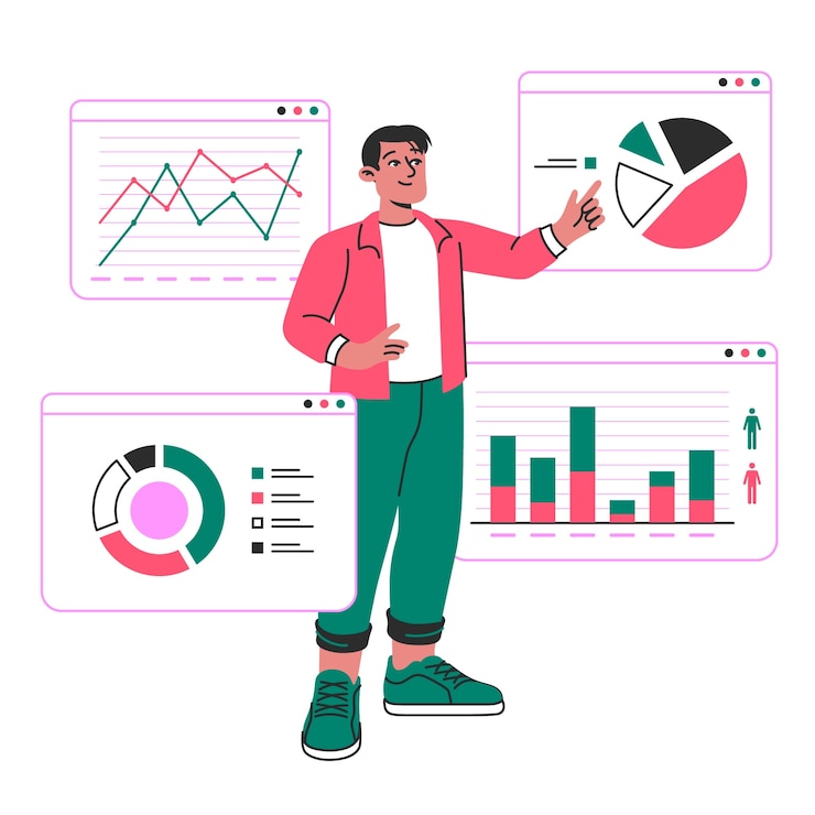 Vektor visuelle darstellung des datenkonzepts