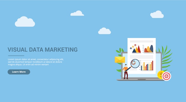 Visuelle datenmarketing-landeseite