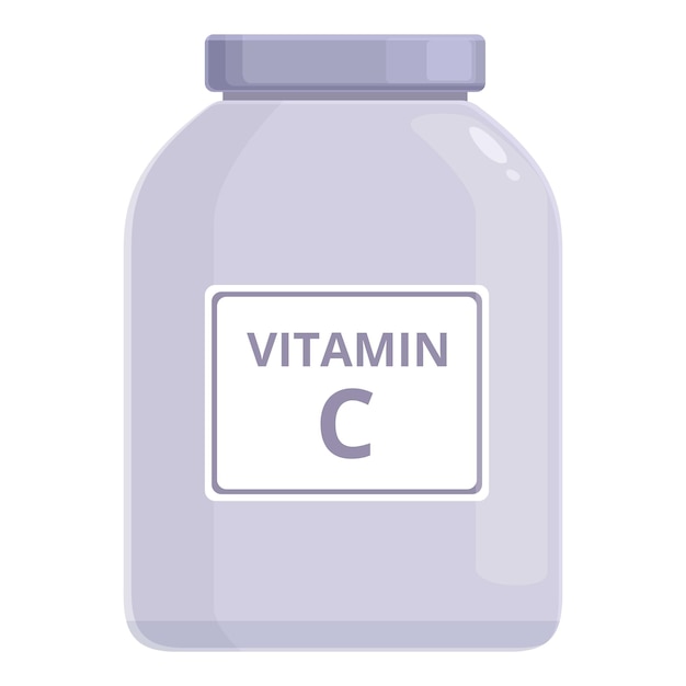 Vitamin-C-Pulver-Icon-Cartoon-Vektor Medizinische Ergänzung